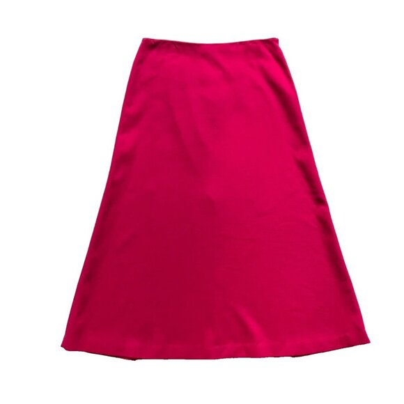 Michael Kors Collection Maxi Skirt Womens 12 P Petite Pink Wool High Rise Waist
